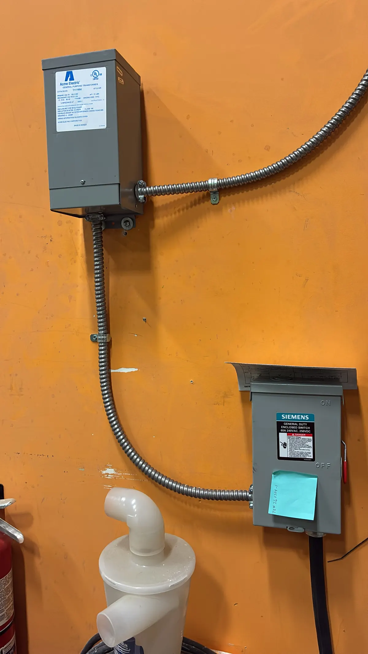 Commercial step-down transformer installation