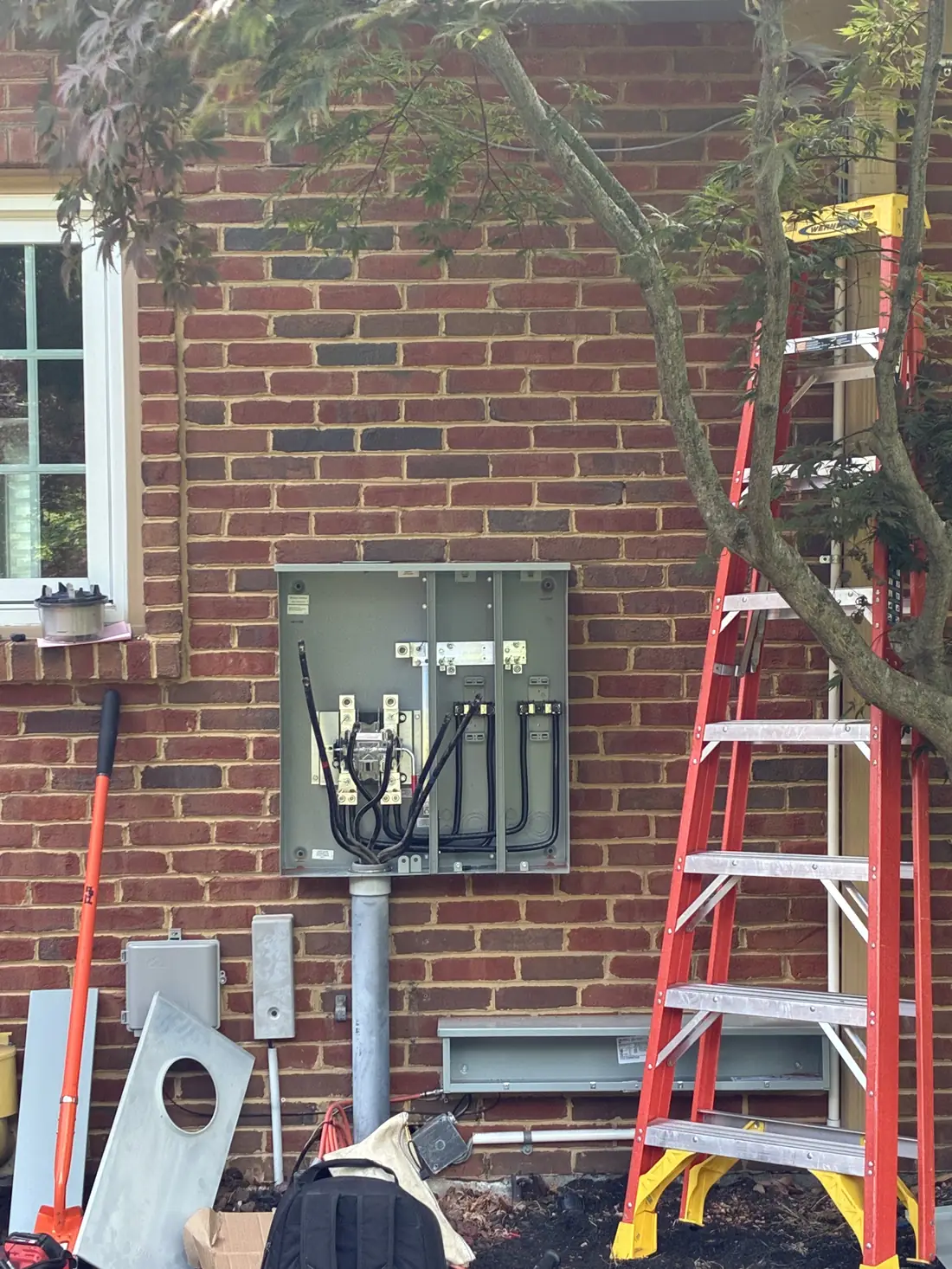 Electrical service replacement in progress, Montgomery OH