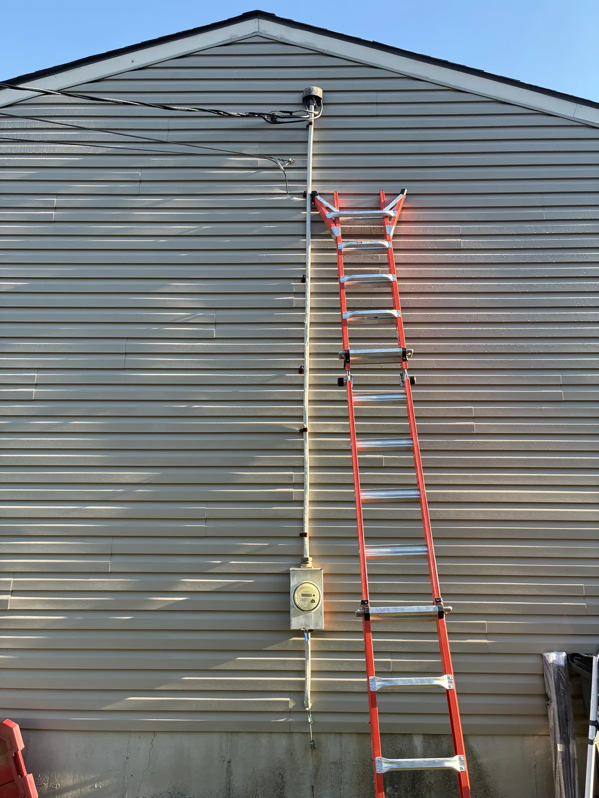 Before: aging overhead service, Florence KY